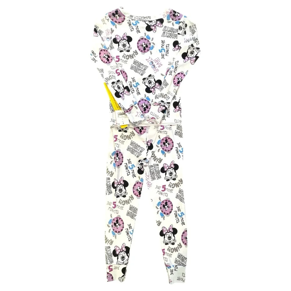 Lot 2 Pair Disney Size 4 Minnie Mouse Pajama Sets It Can’t be Morning Yet New